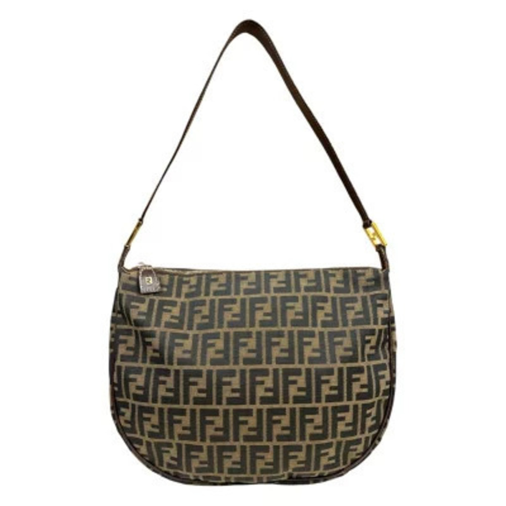 Fendi Zucca Shoulder Bag Canvas Brown